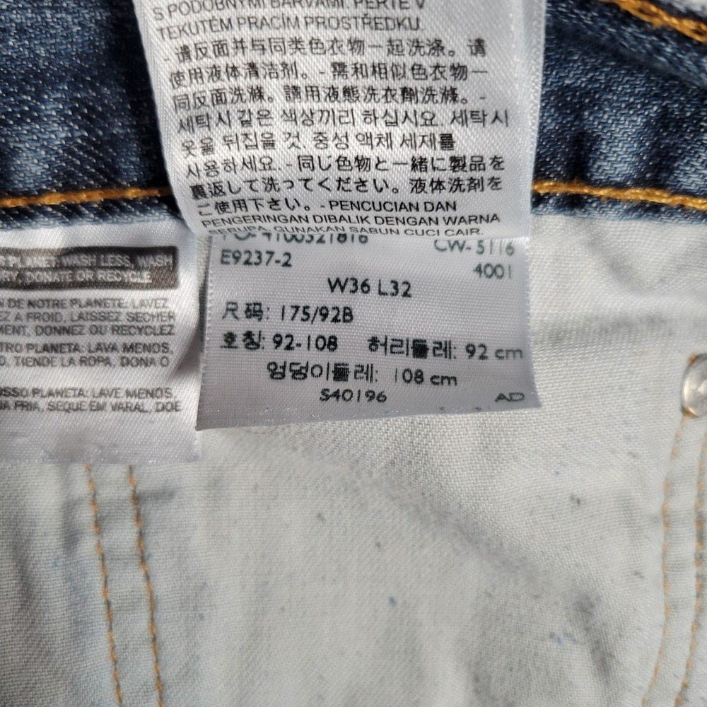 Levis 505 Regular Fit Jeans‎ Mens 36x32 Blue Medium Wash Straight Leg Denim - Picture 13 of 16